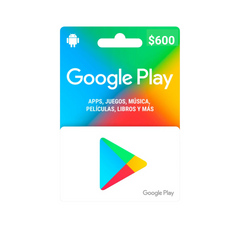 Tarjeta Digital Google Play $600