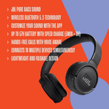 Audifonos Inalambricos JBL Tune 520 BT Pure Bass Wireless - Blanco