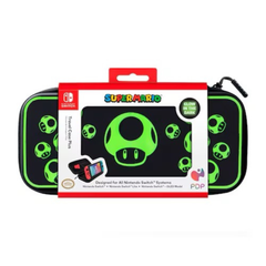 Estuche de Viaje PDP Nintendo Switch Travel Case Plus Glow - 1-UP Negro/Verde