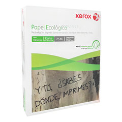 Paquete de Hojas de Papel Xerox Papel Ecologico Blanco Carta 500 hojas