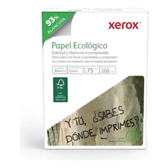 Paquete de Hojas de Papel Xerox Papel Ecologico Blanco Carta 500 hojas