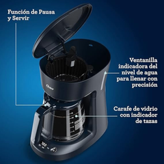 Cafetera Oster 12 Tazas BVSTDCS12BN-13 - Negro