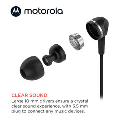 Audífonos Alámbricos Motorola Moto Earbuds 105 (Negro) - Móvil