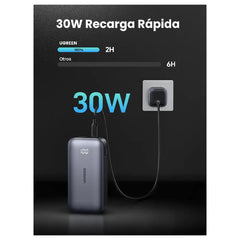 Bateria UGreen Nexode 10000mAh Two-Way Fast Charging Power Bank 30w - Gris