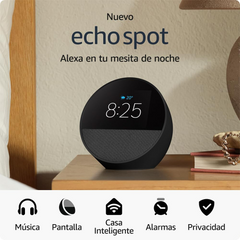 Bocina Alámbrica Amazon Echo Spot (Con Alexa) - Negro