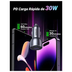 Cargador para Carro UGreen 2-Port Fast Car Charger 52.5w - Negro