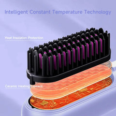 Peine Eléctrico Bomidi Alisador de Cabello Inalámbrico HB2 - Lila