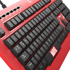 Teclado Alambicó XTech XTK-M401IM Español - Iron Man Rojo