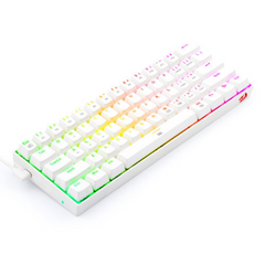 Teclado Gamer Alámbrico Redragon DragonBorn Wired 61 Key Mechanical Keyboard Ingles - Blanco