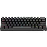 Teclado Gamer Alámbrico Redragon DragonBorn Wired 61 Key Mechanical Keyboard Dust-Proof Brown Key (Español) - Negro