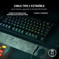 Teclado Gamer Alámbrico Razer Huntsman V2 Tenkeyless (Linear Red Switch) (Inglés) - Negro