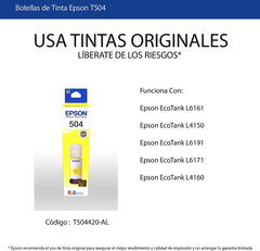 Botella de Tinta Epson Ecotank 504 - Amarillo