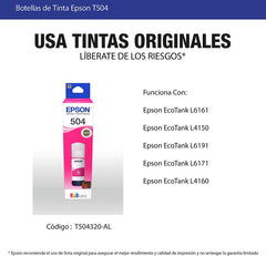 Botella de Tinta Epson Ecotank 504 - Magenta