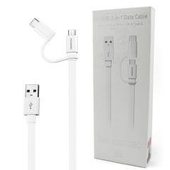 Cable USB 2 EN 1 C y Micro USB 1m - Blanco - iMports 77