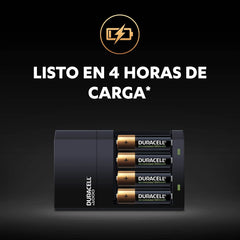 Bateria Recargable Duracell c/Cargador - AA 4pzs + 1 Cargador