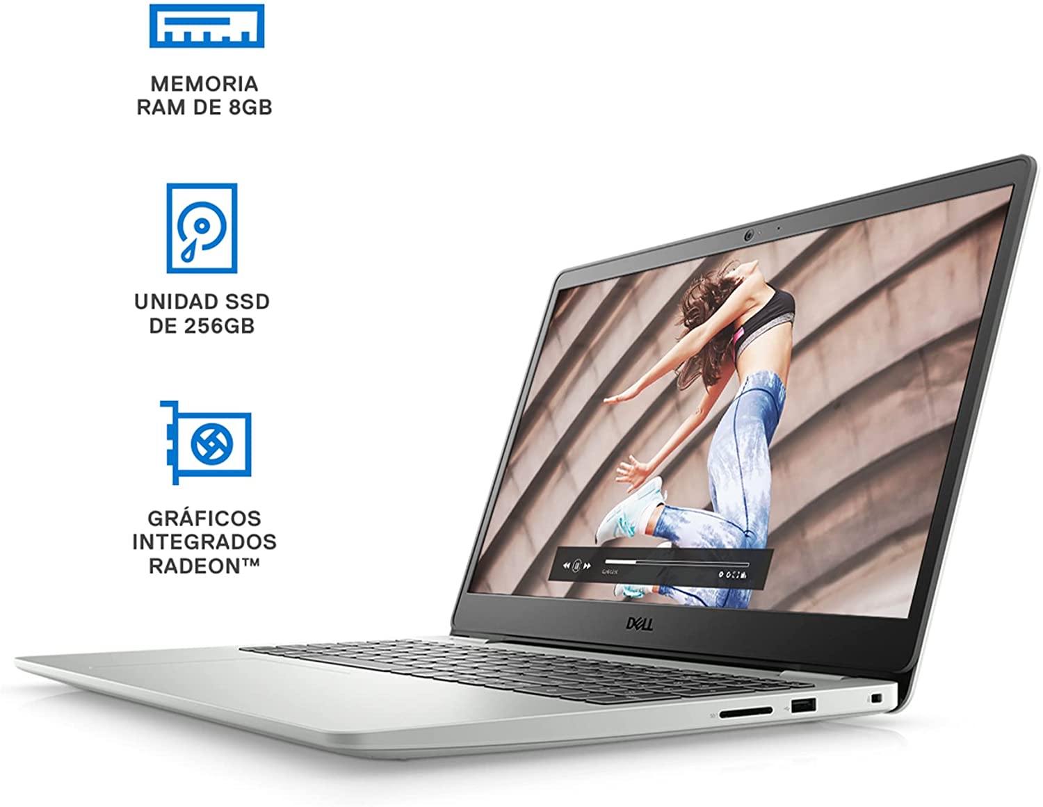 Laptop Dell Inspiron 3505 Athion 3050u 8+256 - Plata