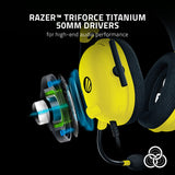 Audífonos Alámbricos Razer BlackShark v2 + USB Sound Card (Amarillo) - XBOX One / PlayStation 4 / Nintendo Switch / PC / Móvil