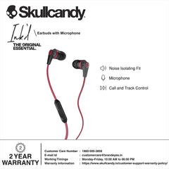 Audífonos Alámbricos Skullcandy INKD 2 (Rojo/Negro) - Móvil