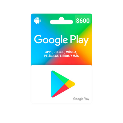 Tarjeta Digital Google Play $600