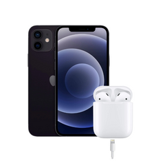 Kit iPhone 12 64GB Negro (Grado A) + AirPods 2ª Generación con Estuche de Carga