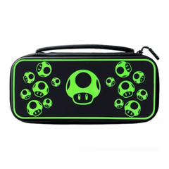 Estuche de Viaje PDP Nintendo Switch Travel Case Plus Glow - 1-UP Negro/Verde