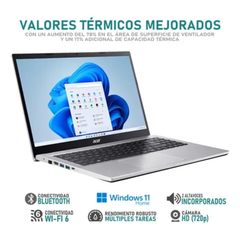 Laptop Acer Aspire 3 15.6" 16GB RAM 512 GB SSD - Plata