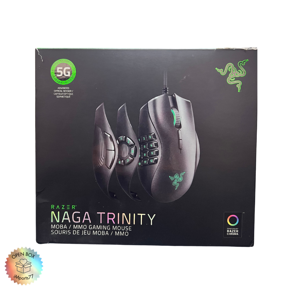 Mouse Alámbrico Gamer Razer Naga Trinity - Negro OPEN BOX