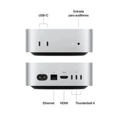 Apple Mac Mini Chip M4  CPU 10 16+512GB - Plata