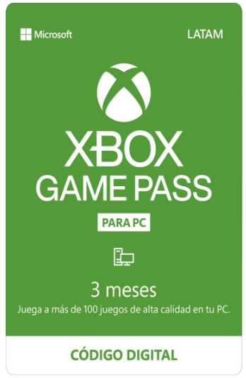 Tarjea Xbox Game Pass suscripción de 3 meses para PC