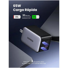 Cargador UGreen Nexode 65w Desktop Charger (2 USB-C 2 USB-A) - Gris