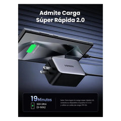 Cargador UGreen Nexode 65w Desktop Charger (2 USB-C 2 USB-A) - Gris
