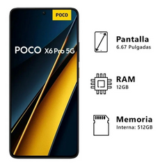 Celular Poco X6 Pro 5G 12+512Gb - Amarillo