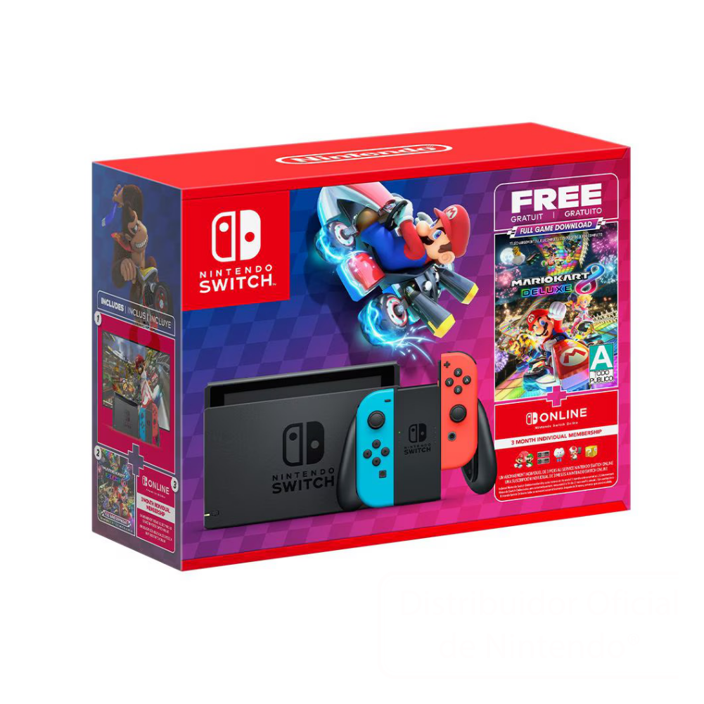 Consola Nintendo Switch Neon + Mario Kart Digital + 3 Meses Online