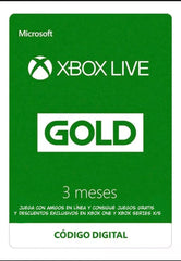 Tarjeta Xbox Live Gold / Suscripción 3 mes / Xbox One / Xbox 360 / Código digital