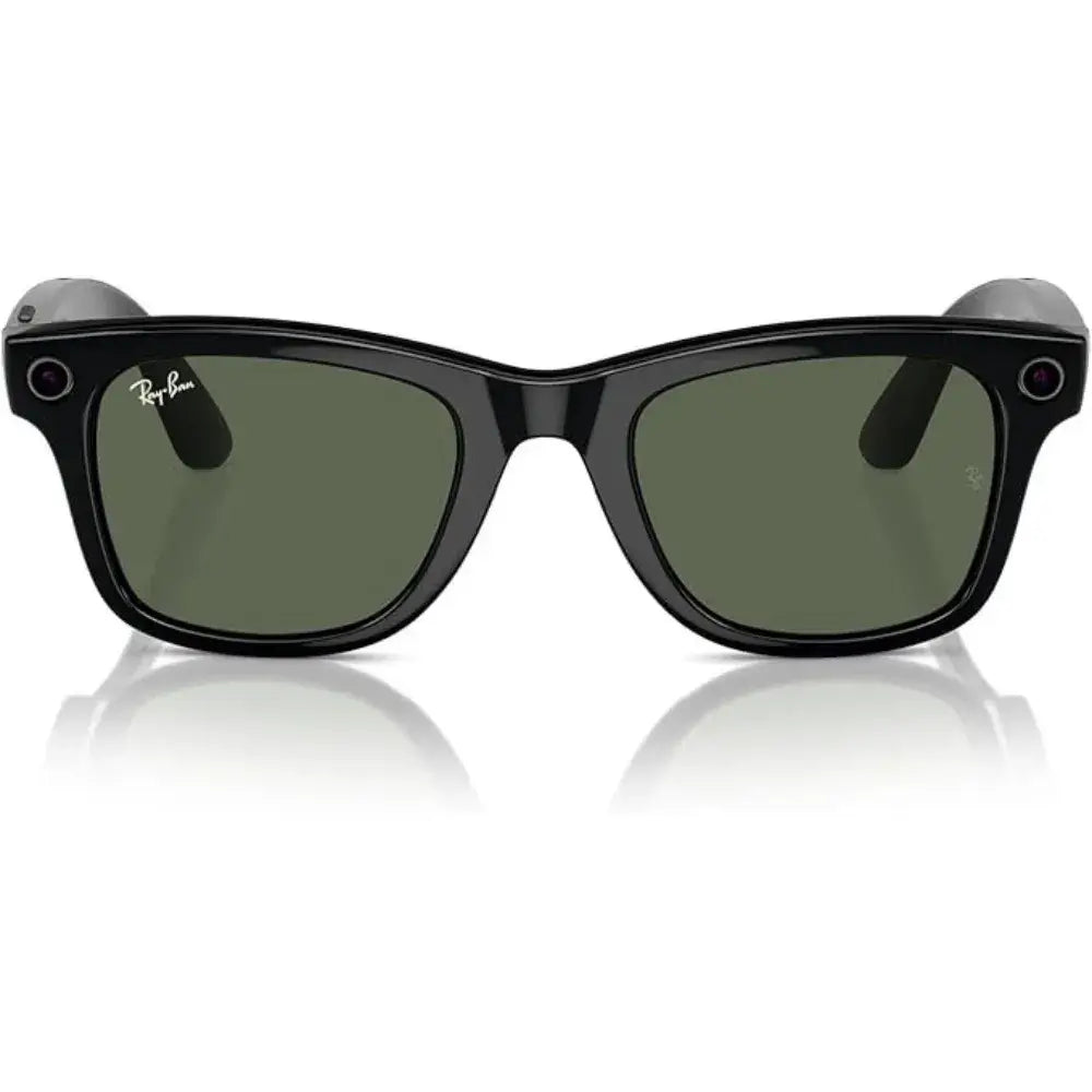 Lentes RayBan Meta Wayfarer Negro Brillante y Mica G15 - Verde