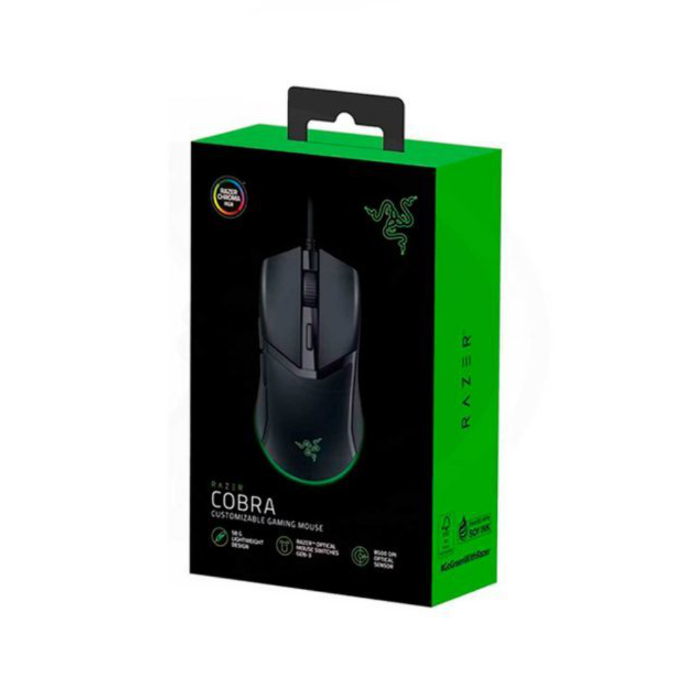 Mouse Gamer Alámbrico Razer Cobra - Negro