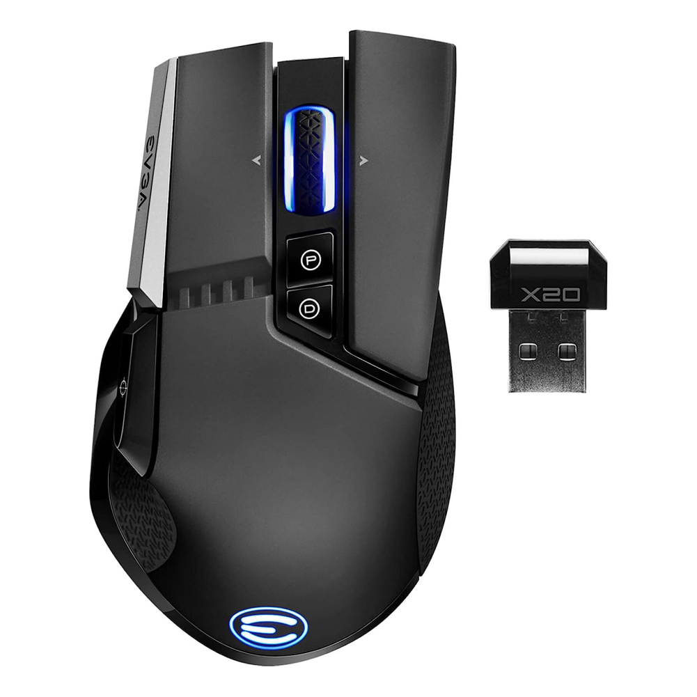 Mouse Gamer Inalámbrico EVGA X20 - Negro/Azul