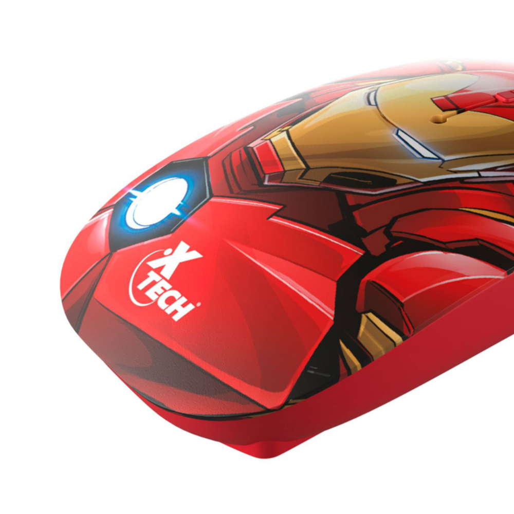 Mouse Inalámbrico XTech Wireless Mouse Slim Design Iron Man - Rojo