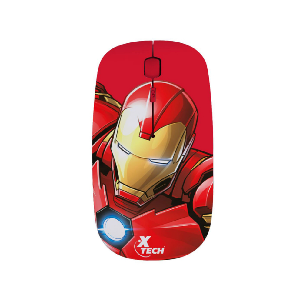 Mouse Inalámbrico XTech Wireless Mouse Slim Design Iron Man - Rojo