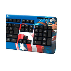 Teclado Alambricó XTech XTK-M401CA Español - Capitan America Azul