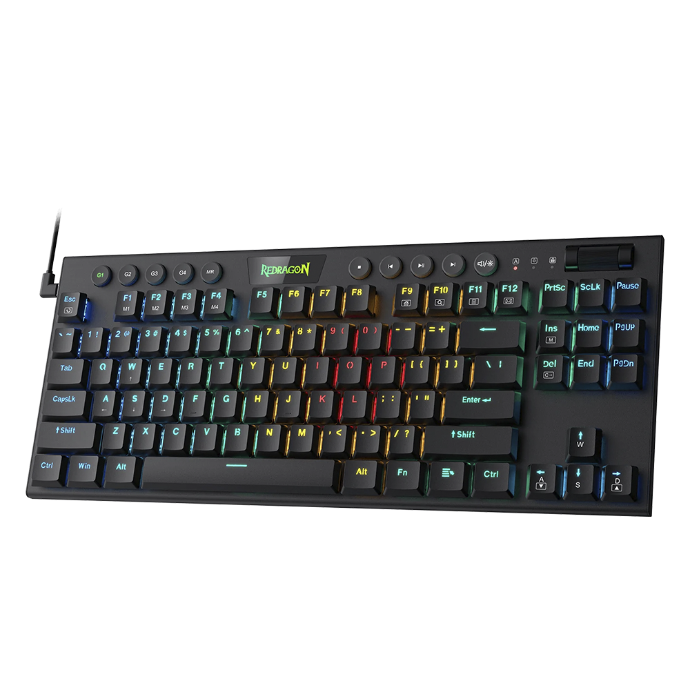 Teclado Gamer Alámbrico Redragon Horus TKL Wired RGB Mechanical Keyboard  - Negro