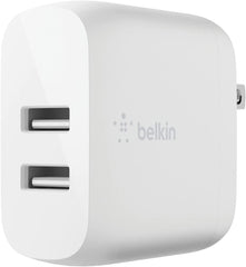 Cargador Belkin Dual USB-A Wall Charger 24w (Cable USB a Micro USB) - Blanco