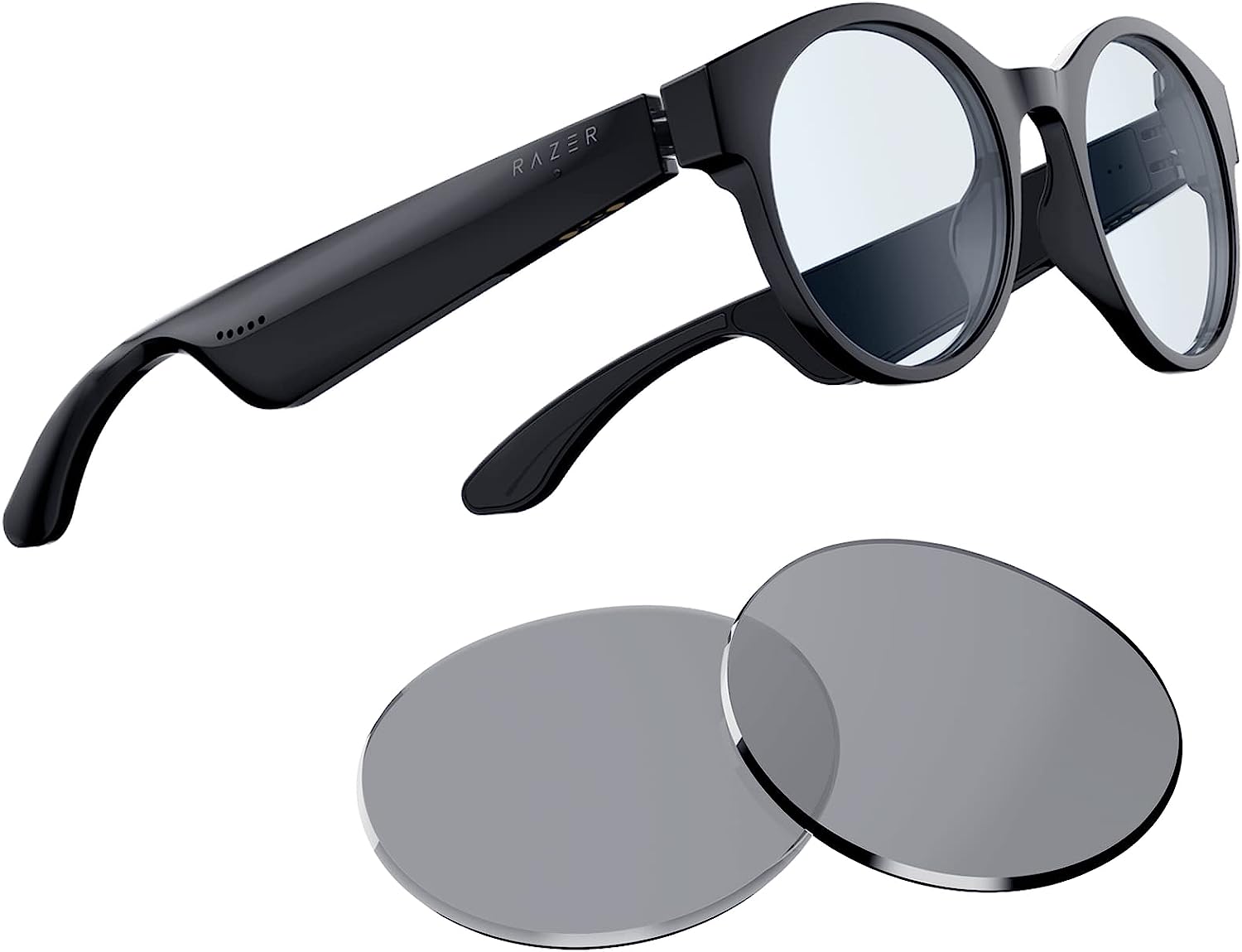 Lentes Razer Anzu Smart Glasses Redondos RZ82-03630400-R3U1 - Negro
