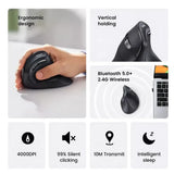Mouse Ergonómico Inalámbrico Ugreen Vertical 25444 - Negro