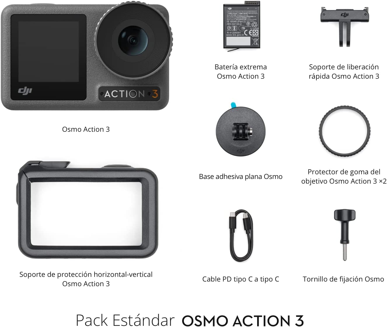 Cámara DJI Osmo Action 3 - Negro