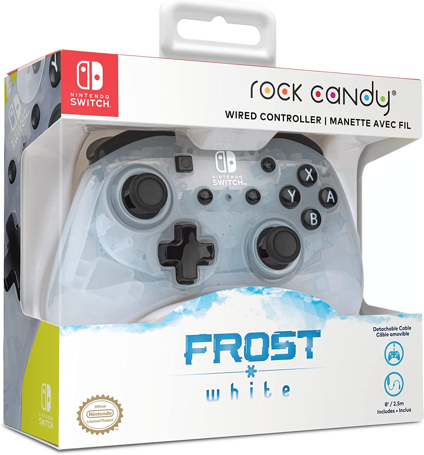 Control Alámbrico PDP Rock Candy Frost White (Blanco) - Nintendo SWITCH