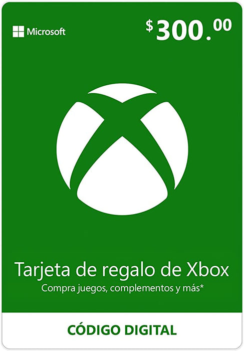 Tarjeta de Regalo Xbox $300 (código digital)