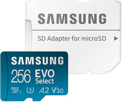 Tarjeta Micro SD Samsung EVOselect 256Gb - Azul - iMports 77