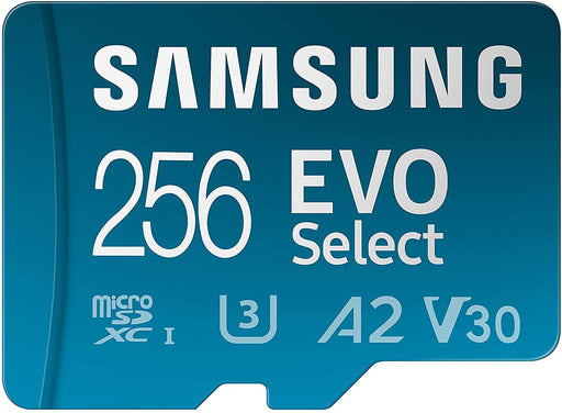 Tarjeta Micro SD Samsung EVOselect 256Gb - Azul - iMports 77