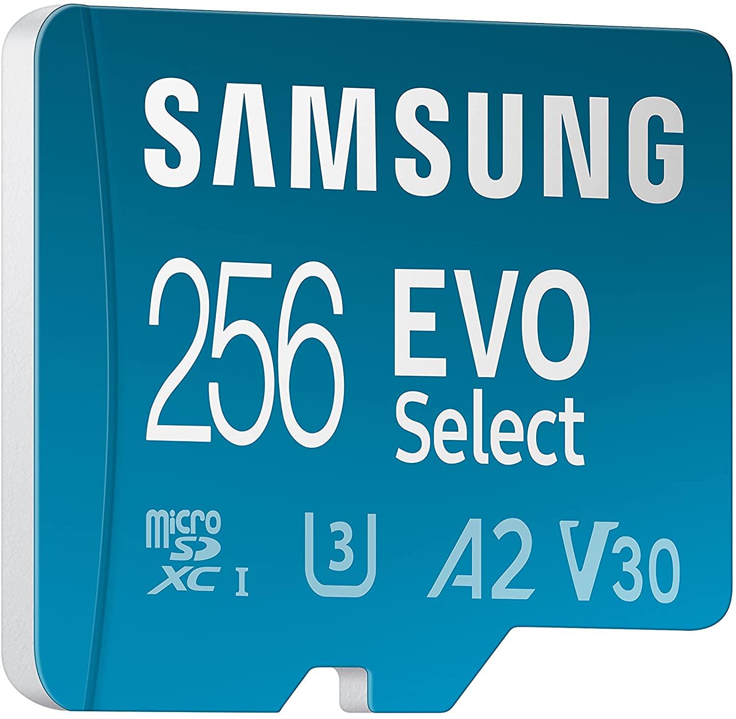 Tarjeta Micro SD Samsung EVOselect 256Gb - Azul - iMports 77